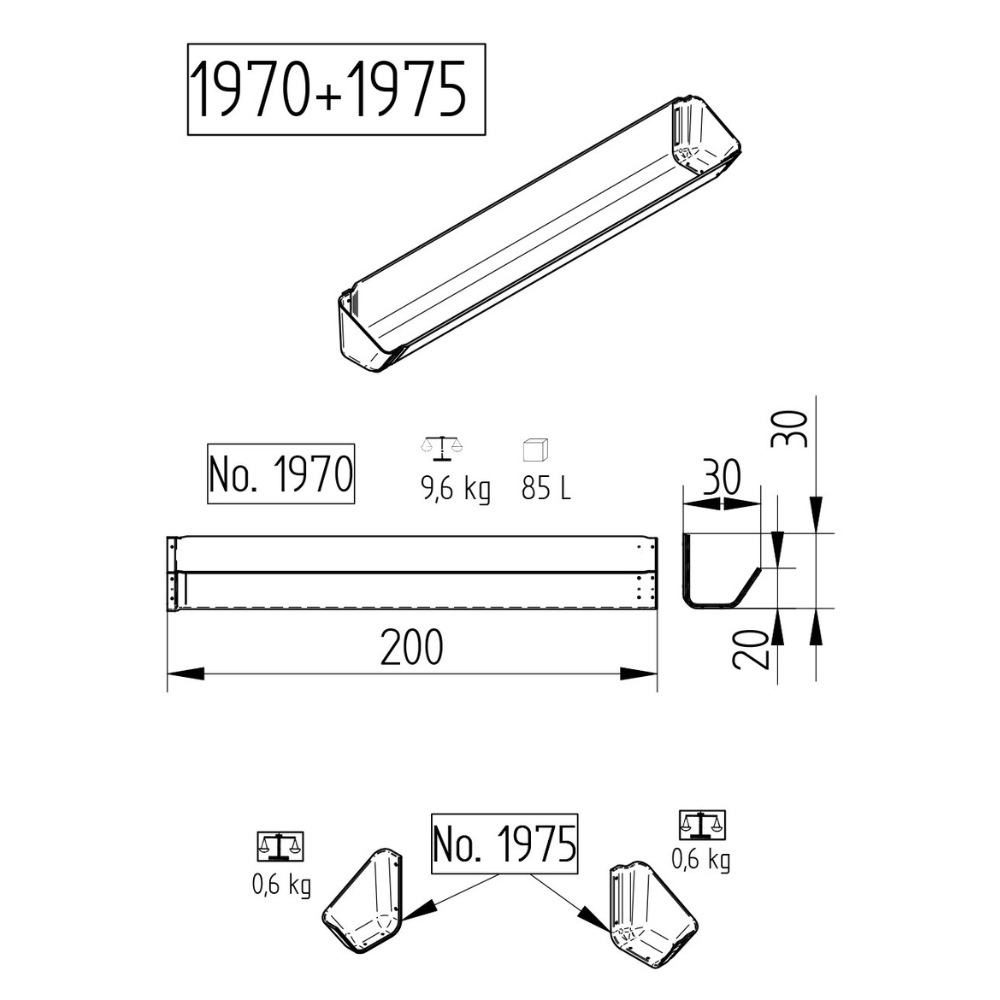Noslēguma elementi siles modulim 1970, pāris